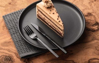 GRÄWE Kuchengabel (6 Stück), Dessertgabeln Lissabon, titanbeschichtet