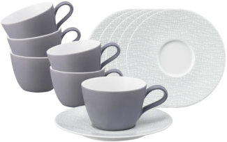 Seltmann Weiden Life Fashion Kaffeetasse mit Untertasse 6er Set - Elegant Grey