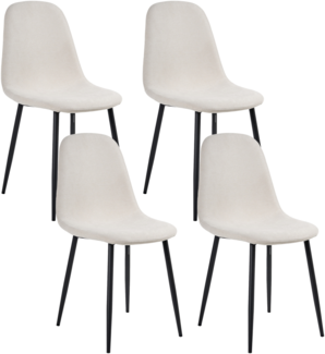 Esszimmerstuhl 4er Set CRANDALL Stoff Hellbeige