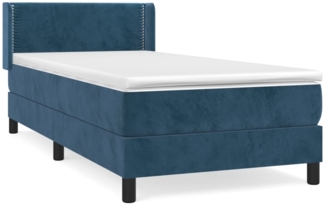 vidaXL Boxspringbett mit Matratze Dunkelblau 100x200 cm Samt 3130887