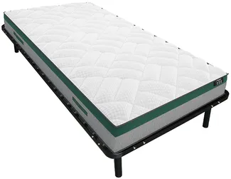 Vente-unique - PRESTIGE Mattress and bed base set MetallStoff Schwarz - B 90 cm88 cm3,8 cm x H 22 cm5 cm25 cm x L 200 cm198 cm3,8 cm