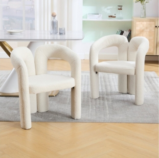 HAUSS SPOLE Esszimmerstuhl 2er-set Relaxsessel Wohnzimmerstuhl Schminkstuhl in Teddystoff