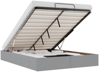 vidaXL Ottoman-Bett ohne Matratze Hellgrau 140x200 cm Stoff 3310882