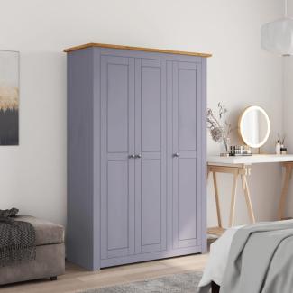 vidaXL Kleiderschrank 3-Türig Grau 118×50×171,5 cm Kiefer Panama Serie 282662