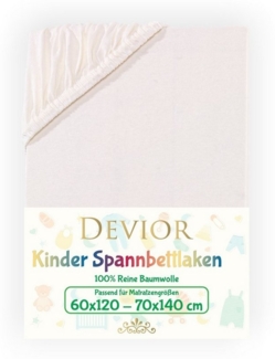 Devior Spannbettlaken für Standardmatratzen und Kinderbetten - 100% Baumwolle, 135 g/m², Jersey, Gummizug: Rundumgummizug, Kinderspannbettlaken bis 22cm Matratzenhöhe, atmungsaktiv & farbenfroh