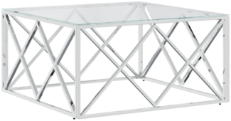 vidaXL Couchtisch 80x80x40 cm Edelstahl und Glas 349969