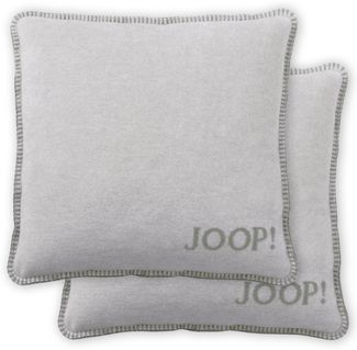 JOOP! Kissenhülle, 2er Pack - UDF Doubleface, 50x50 cm, Logo Hellgrau/Grün 50x50