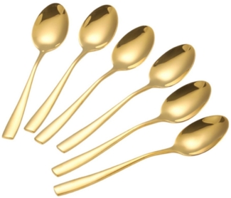 6er Set goldene Menülöffel aus hochwertigem Edelstahl - Modern & Elegant
