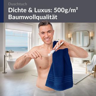 Lashuma Duschtuch - London Premium, Frottee (1-St), Badetuch 70x140 cm, 100% Baumwolle Made in Portugal