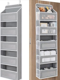 GarveeMore Küchenorganizer-Set Neu Über der Tür-Organizer Hängende Lagerung mit 5 Mesh-Taschen 40 Lbs, Hinter der Tür für Speisekammer Kinderzimmer Badezimmer Schlafzimmer