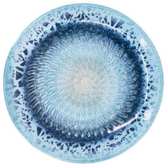 Kaladia Multireibe Reibeteller in Blau mit Muster - zum Zerkleinern von Zutaten, Keramik, handbemalte Küchenreibe aus Keramik - Made in Spain