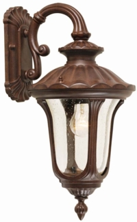 Außenleuchte, Wandlampe, Stahl mundgeblasenes Glas, H 47 cm