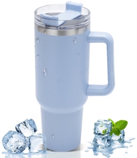 RWEUOQ Thermobecher Isolierter Thermobecher 40oz mit Griff und Deckel aus Edelstahl, 40oz isoliert BPA-frei spülmaschinengeeignet