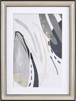 Wandbild mit Rahmen HIDMO Abstraktes Muster 30x40 cm Grau