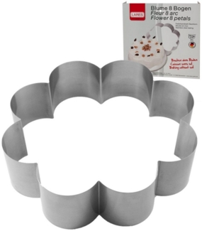LARES Backform 6019, Blume mit 8 Bögen, rostfreier Edelstahl, Made in Germany