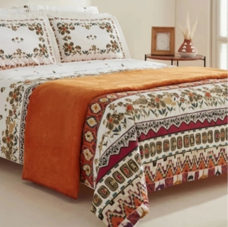 Karaca Home Bettwäsche Karaca Home Runa 100% Baumwolle Doppelbett Bettwäsche Set mit Decke