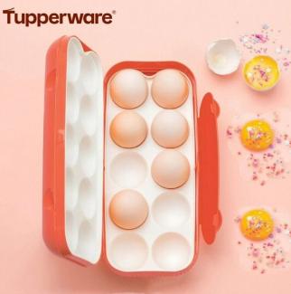 TUPPERWARE Eierkorb TUPPERWARE Eierbox Kolumbus orange für 10x Eier