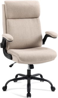 Ergonomischer Bürostuhl mit Rückenlehne Armlehne höhenverstellbar Beige