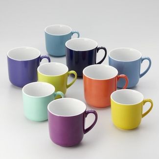 Becher mit Henkel 0,45 l Solid Color Puder Dibbern Becher - Mikrowelle geeignet, Spülmaschinenfest