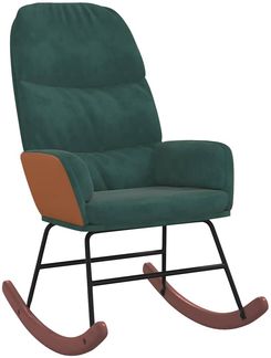 vidaXL Schaukelstuhl Dunkelgrün Samt 4102623