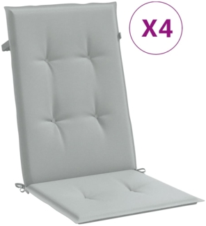 vidaXL Hochlehner-Auflagen 4 Stk. Melange Hellgrau 120x50x4 cm Stoff 4002413