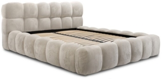 Polsterbett Bett AURELIA 160x200cm in Stoff Aprodite Elfenbein