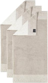 CAWÖ Handtuch, 3er Pack - Luxury Home, C Two-Tone, Walkfrottier Sand 50x100cm