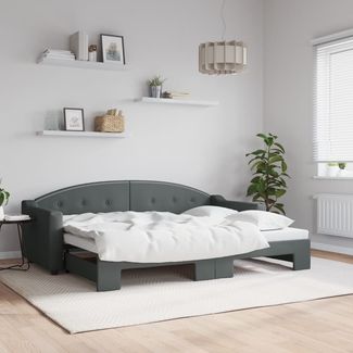 vidaXL Tagesbett Ausziehbar Dunkelgrau 80x200 cm Stoff 3197526