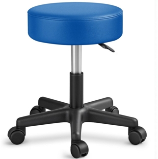 TRESKO Drehhocker Rollhocker höhenverstellbar, 10 cm Dicke Polsterung, Arbeitshocker Hocker 360° drehbar