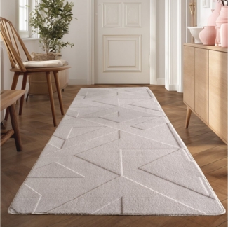 Teppium Teppich Geometrisches Design, Rechteckig, Höhe: 20 mm, Kurzflor Teppich Geometrisch Design Anti-Rutsch Rückseite Waschbar