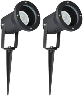 2x RGB LED Steckleuchte, schwarz, beweglich, H 33,5 cm