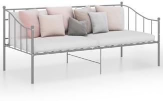 vidaXL Schlafsofa Bettgestell Grau Metall 90x200 cm [324775]