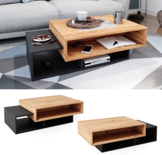 Vicco Couchtisch Sofatisch Beistelltisch Bari Anthrazit/Goldkraft Kaffeetisch