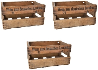 Lantelme Weinkiste 3 Weinkisten Holz Weinkiste als Weinkistenregal Wohnungsdeko Landhaus