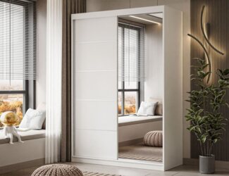 Lookway Kleiderschrank CAMARO II PLUS 150 cm mit Spiegel Schiebetürenschrank