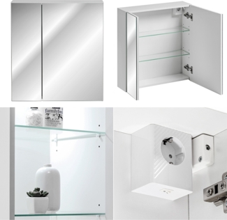 Spiegelschrank 60 cm LARCIANO-56 in weiß, B/H/T: ca. 60/65/16,8 cm