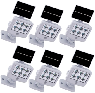 6er Set LED Solarleuchte, weiß, Bewegungsmelder, L 12,8 cm