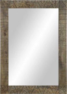 vidaXL Badspiegel Grau 50x2,5x70 cm Massivholz Mango 4017823