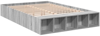 vidaXL Bettgestell Grau Sonoma 140x200 cm Holzwerkstoff 3280571