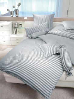 Hochwertige Janine Mako-Satin BETTWÄSCHE MODERN CLASSIC 3912 in verschiedenen Größen und Farben 155x220 / 80x80 cm silber 08