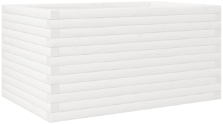 vidaXL Pflanzkübel Weiß 90x60x46 cm Massivholz Kiefer 3282455