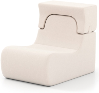 Bodensessel für Erwachsene Lazy Sofa mit abnehmbarem Kopfstütze waschbarer Eisveloursbezug Beige