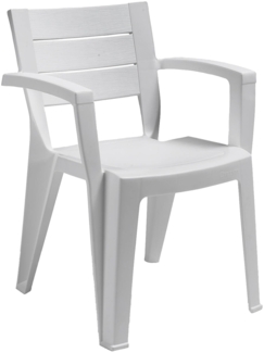 Dmora Gartenstuhl Camogli, Gartensitz, Outdoor-Stuhl, Outdoor-Sessel, Made in Italy, 60x58 h79 cm, Weiß