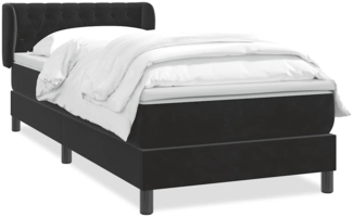 vidaXL Boxspringbett mit Matratze Schwarz 90x210 cm Samt 3317765