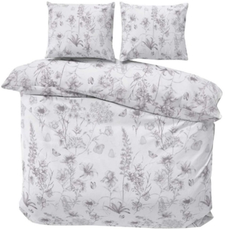 CLASS HOME COLLECTION Bettwäsche Renforce Bettwäsche Set 135x200 155x200 200x200 200x220 Blume weiß, 100% Baumwolle, 3 teilig, 100% Baumwolle, angenehmes Hautgefühl, Blumen Design, Wende