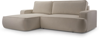 AX LIVING Ablia Beige Sofa L Form mit Schlaffunktion 267 cm breit L