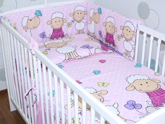 Primawela Babybettwäsche 3 teiliges Baby Bettset mit Bettwäsche und Nestchen für Bett 70x140 cm