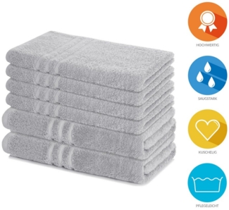 Lavea Handtuch Set Elena, Duschtücher, Handtücher, Gästetücher, Waschhandschuhe, 100% Baumwolle (Set, 6-St), Frottierserie, weich & saugstark, pflegeleicht, 500 g/m² Frottier