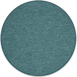 Teppich auf Maß | London | Rund | Flacher Schlingenflor | Grün / Rund 200 cm