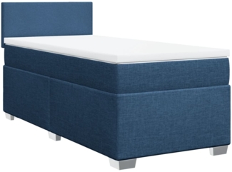 vidaXL Boxspringbett mit Matratze Blau 90x190 cm Stoff 3285742